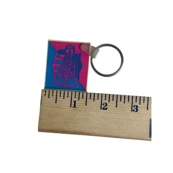 Vintage 90’s National Cheerleaders Association Pink Blue Rubber Keychain - Picture 7 of 7